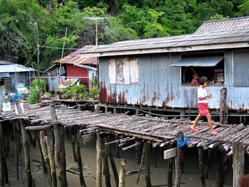 village thai thailand rural fishing meeting parents