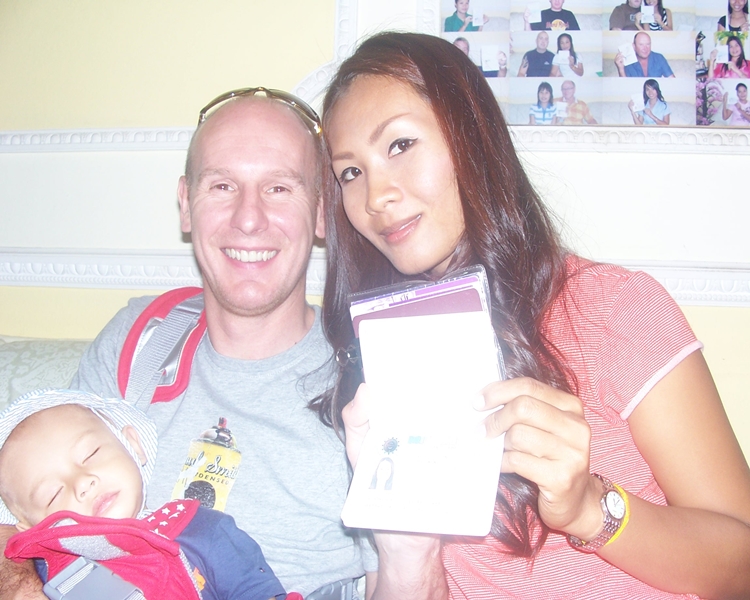 Arrisara, Gary and their beautiful baby with their visas