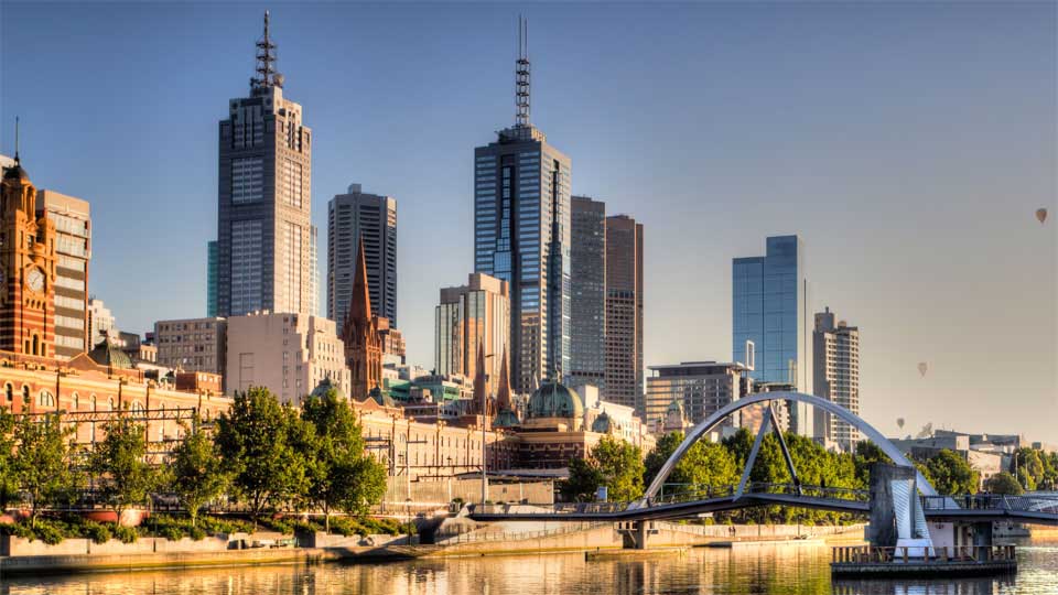 Melbourne From The Bay at Dusk