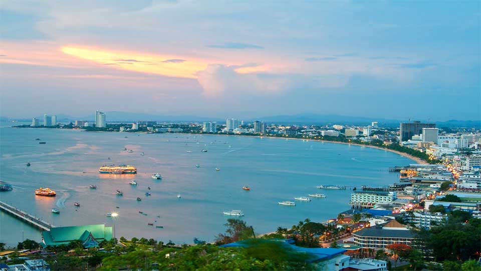 Pattaya City Coast Bird's Eye View