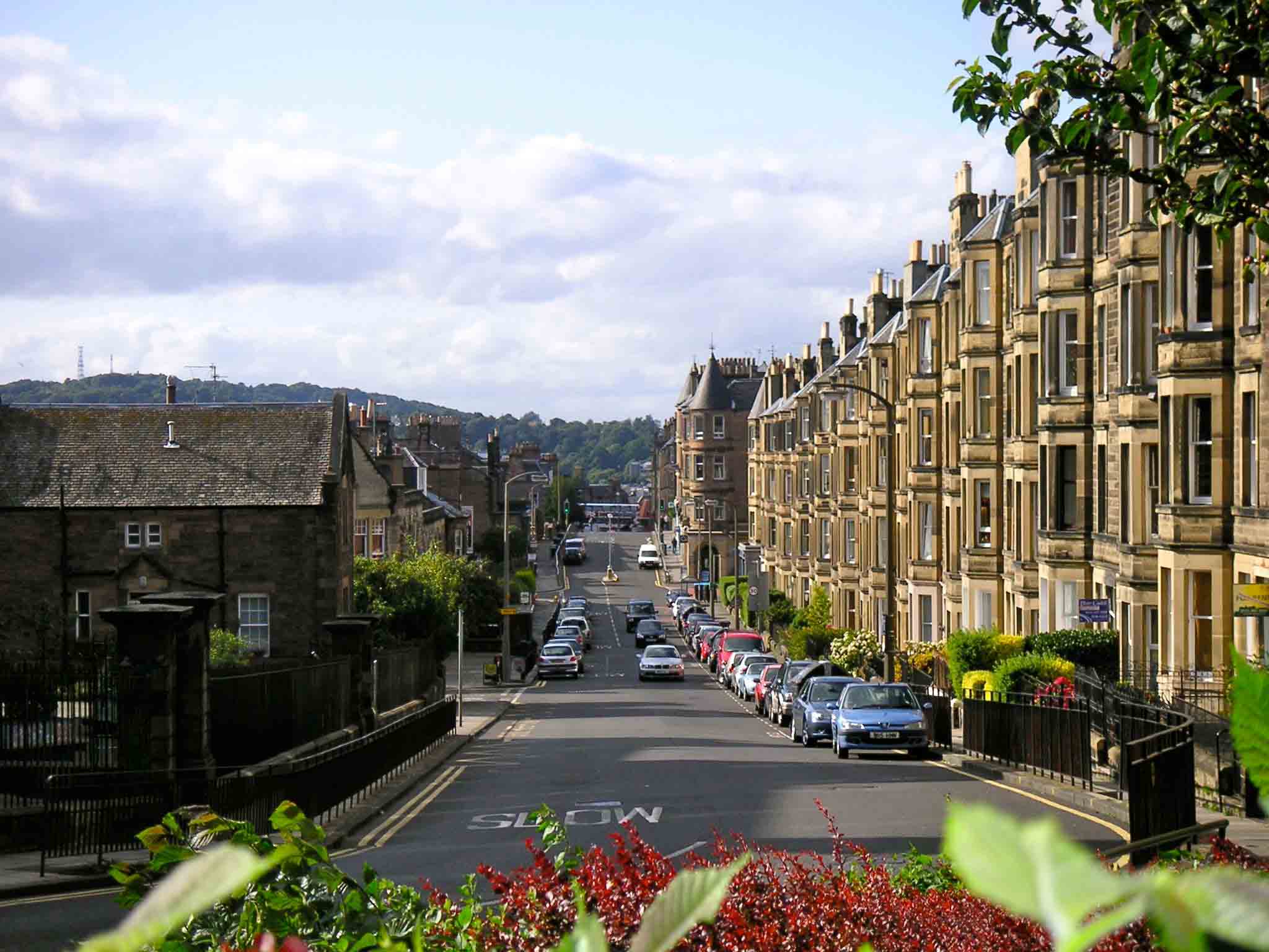 Picturesque old fashioned European thoroughfare