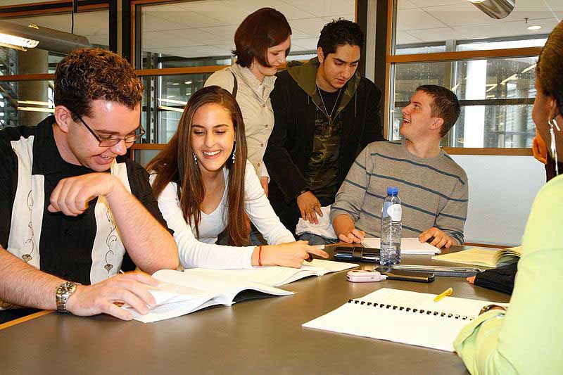 Students in a study session