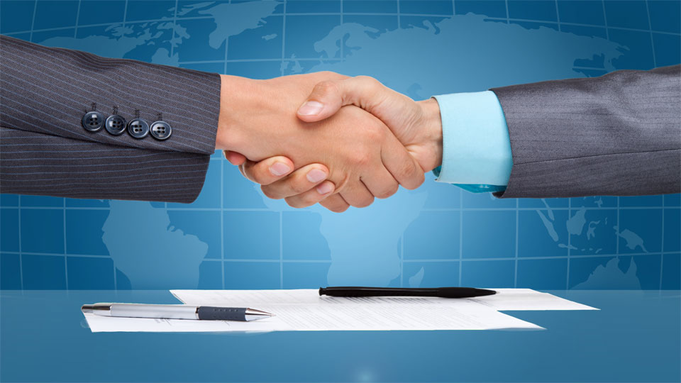 Handshake over documents