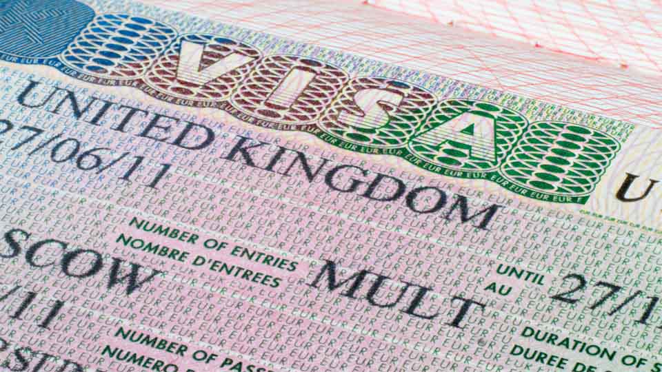 UK visa close up