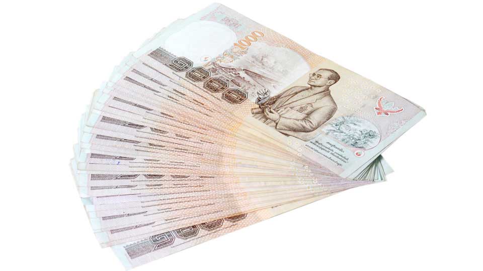many one thousand baht banknotes