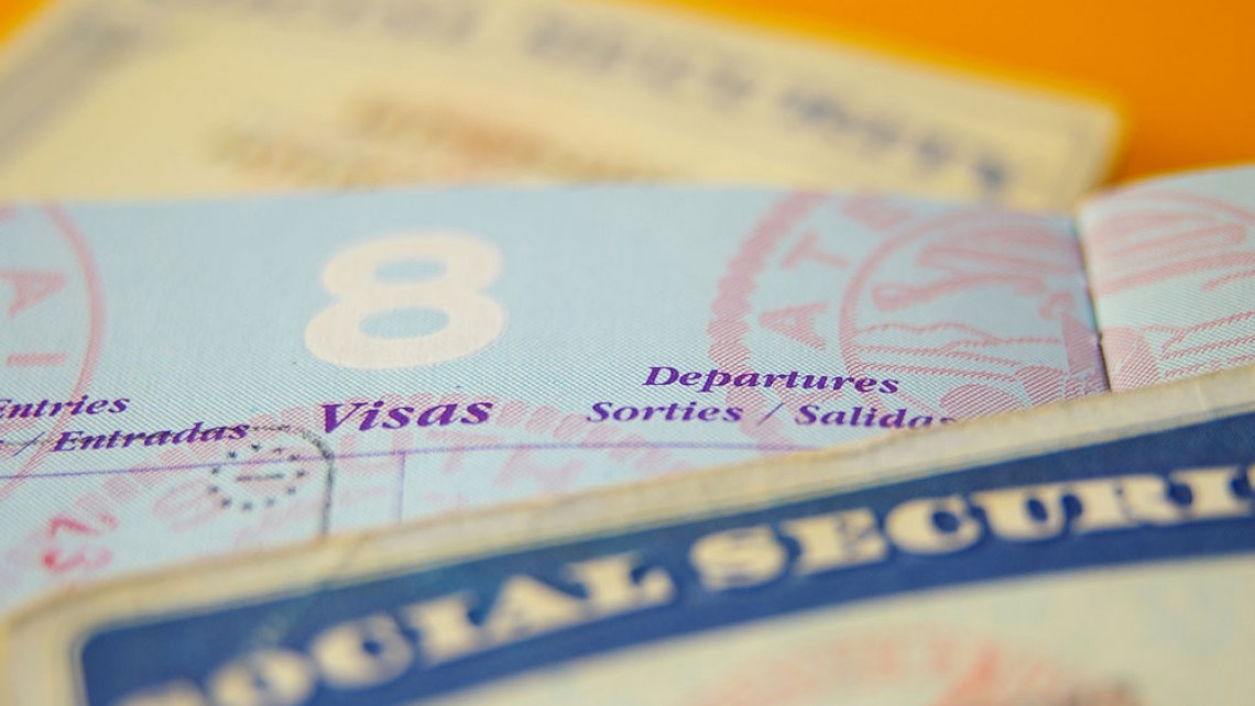 A passport and social security card
