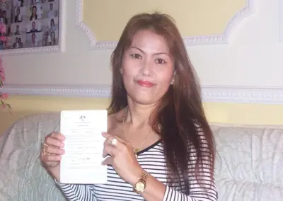 Wannapha with her document